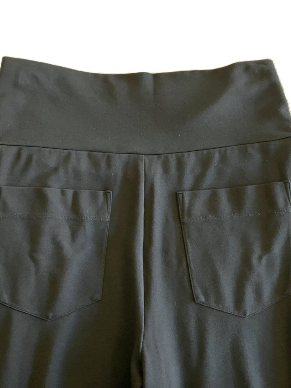 Cabi Black Snap Button Side Vent Wide Leg Knit Pants Medium Style 5867 - Picture 7 of 15